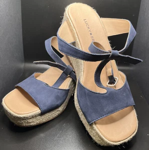 Lucky Brand Margaline Wedge Suede Heels Size 8 1/2 - Picture 1 of 5
