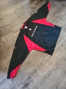 Vtg Reebok Atlanta Falcons Red Black Old School Pullover Windbreaker Jacket XL - Picture 1 of 3