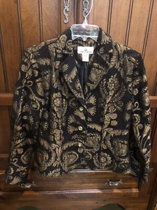 Erin London Women’s size Small Black Bronze textured  Jacket, Lined  - Picture 1 of 4