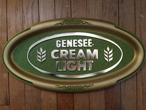 Genesee Beer Sign Plastic Oval 20”Wx10.5”L Mancave Bar Brewery Advertising USA - Picture 1 of 4