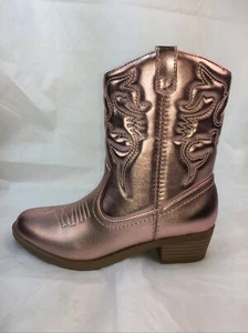 SODA RENO-P 2 KIDS-WESTERN GIRLS COWBOY Boot METALLIC Light Pink STITCHED ZIPPER - Picture 1 of 12