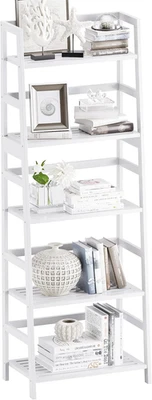 Scaffale a Scala, Libreria a 5 Piani, Libreria in Bambù per Uso Intensivo, Scaff - Immagine 1 di 4