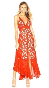 FREE PEOPLE ~ PARADISE ~ Rome Red ~ Maxi Dress ~Sm/Med ~ NWT NEW W TAGS - Picture 1 of 9