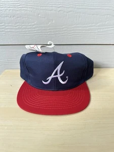 Vintage Atlanta Braves Hat Cap Snapback MLB AnnCo 90s Blue Logo NWT - Picture 1 of 5