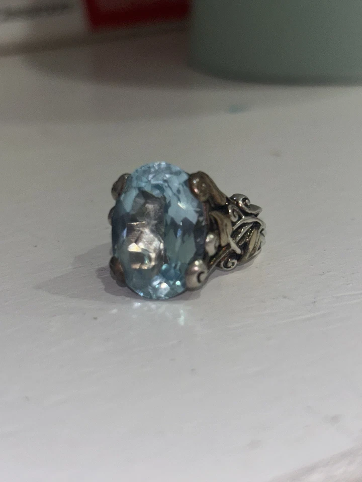 Anillo Barbara Bixby Topacio Azul 18k Talla 6 Foto 1 de 4