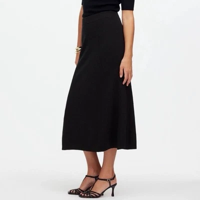 NWT Madewell Merino Wool Blend Pull-On Maxi Sweater Skirt True Black Size Small - Image 1 of 4