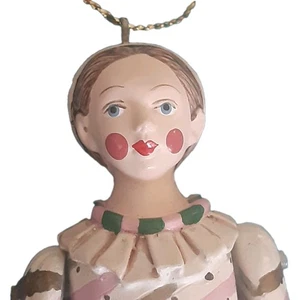 Vintage porcelain/ceramic  hand painted christmas doll ornament. Taiwan - Picture 1 of 7