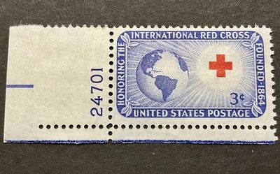 Scott # 1016- International Red Cross- MNH 3c 1952- Unused Mint Stamp - Image 1 of 2