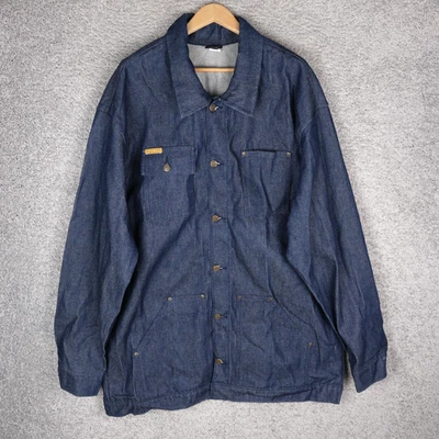 PRISON BLUES MEN'S JEANS JACKET 3XL XXXL BLUE RAW DENIM USA PRSN BLU - Photo 1/4