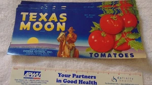 DEALER LOT OF 50 VINTAGE TEXAS MOON TOMATOES CRATE LABELS - Picture 1 of 5