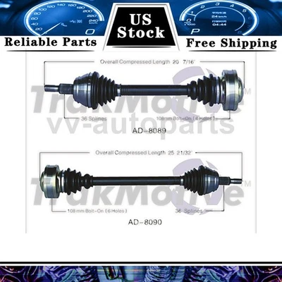 Eje delantero izquierdo delantero derecho CV TrakMotive 2 piezas para Audi TT Quattro Foto 1 de 3