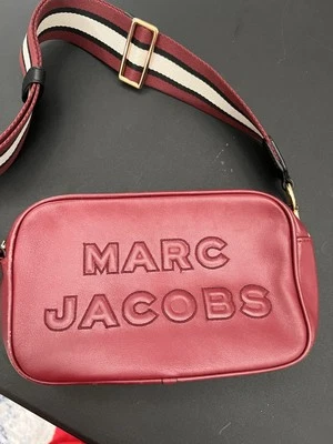 Marc Jacobs Flash Pomegranate Leather Crossbody Bag Embossed Camera Purse - Imagem 1 de 4
