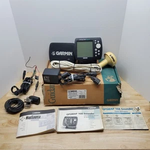 Garmin GPSMAP 168 Sounder Fish FInder Sonar Transducer Mount Cables External Ant - Foto 1 di 20