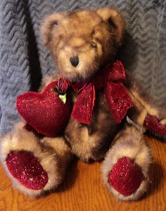 Dan Dee Valentines Brown Red Heart Bear Plush 12" - Picture 1 of 5