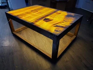 Tatacoa 40" Red & Yellow Backlit Onyx Coffee Table (In-Store Only) - Picture 1 of 10