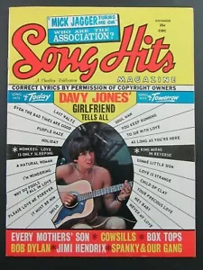 SONG HITS MAGAZINE December 1967 DAVEY JONES MICK JAGGER JIMI HENDRIX BOB DYLAN - Picture 1 of 7