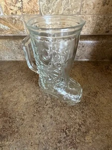 Cowboy Boot Drinking Glass Embossed Mug Vintage - Bild 1 von 8