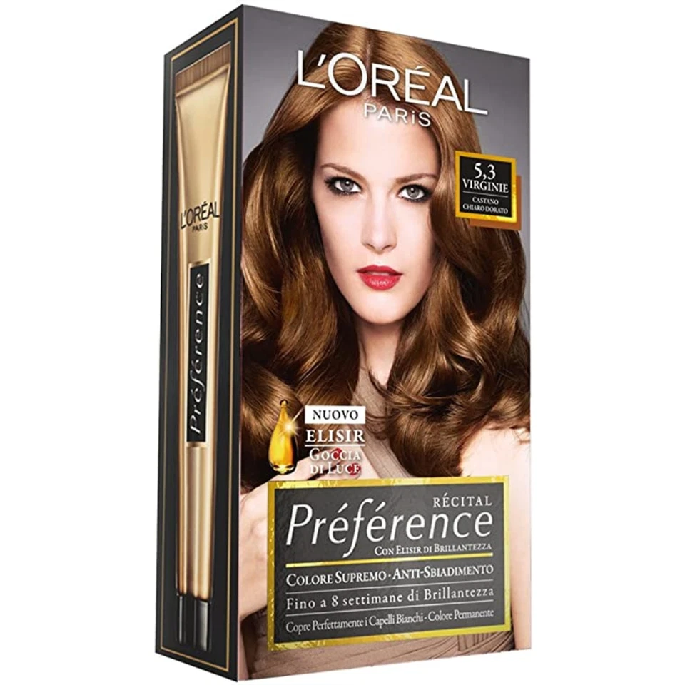 L'OREAL PREFERENCE TINTURA 5,3 VIRGINIE CASTANO CHIARO DORATO - Immagine 1 di 1