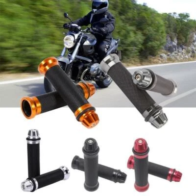 Par de empuñaduras de gel de goma de aluminio para manillar de motocicleta de 7/8" 22 mm Foto 1 de 4