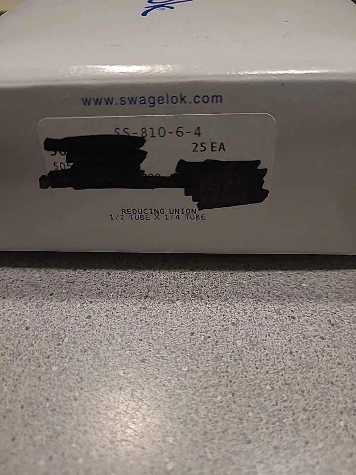 25. New Swagelok SS-810-6-4 1/2” x 1/4” Stainless Steel Union - Image 1 of 3