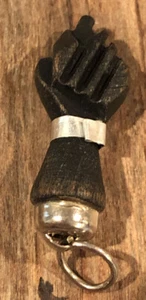 PrimitiveHandmade Carved 925 Sterling Wood Black Lives Matter Fist Pendant Charm - Picture 1 of 4