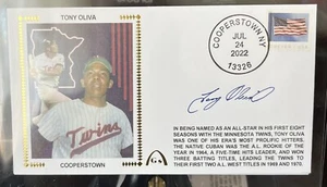 2022 SIGNED Gateway Stamp FDC Tony Oliva AUTO HOF Cooperstown Induction BEAUTY - Picture 1 of 4