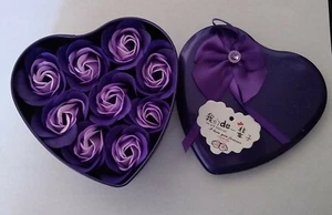 9Pcs Heart Scented Bath Body Petal Rose Flower Soap. Gift for any occasion - Picture 1 of 3