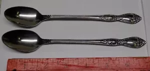 * Vintage - Wm A Rogers - ONEIDA - TWO - ICED Teaspoons - Huntington - BEAUTIES - Picture 1 of 2