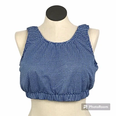 Top de bikini Love You Peaches cuello cuadrado para mujer talla L color azul pulóver Foto 1 de 4