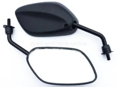 Short Stem Black Motorcycle / Scooter Mirrors Left & Right Pair Of 8mm Mount - Image 1 of 4