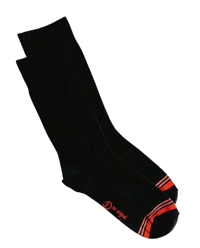 ORIGINAL PENGUIN | Mens Black Tipped Striped Socks One Size UK 7-11 EU 41-46 - Imagem 1 de 1