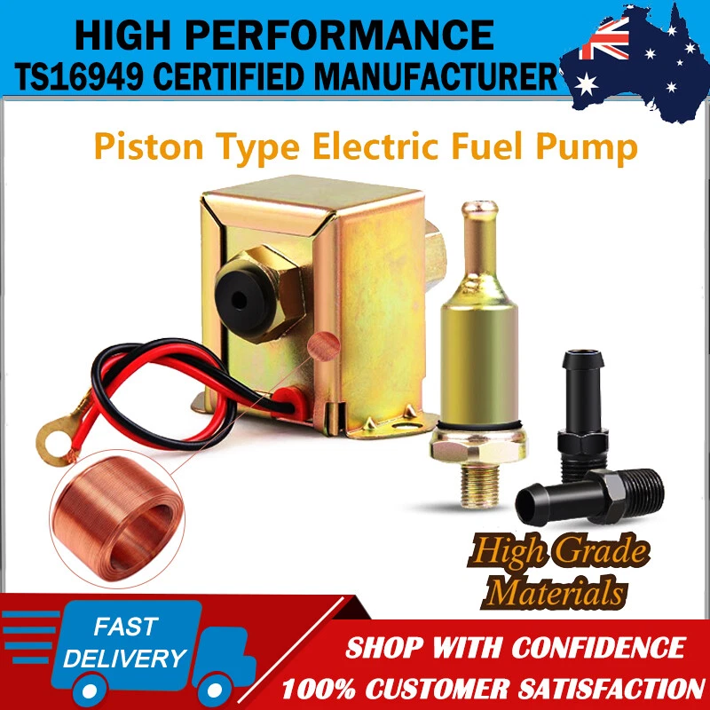 Universal 8mm Gas Diesel Inline Low Pressure Electric Fuel Pump 12v 4-7 PSI AU