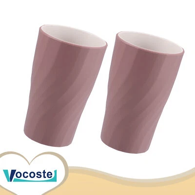 Piece of 2 Spiral Pattern Bathroom Tumblers Cup Purple Red 5.00''x3.15'' 380ml - Image 1 of 4