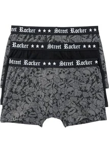 Neu 3er Pack Boxer Gr. 5 (M) Schwarz Grau Bedruckt Herren Unterhose Dessous - Bild 1 von 1