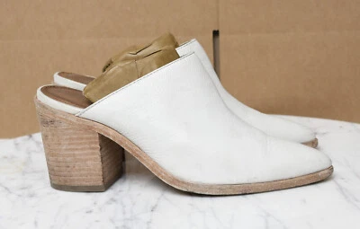 Frye Women's Flynn Leather Stacked Heel Pointed Toe Mules Heels Sz 7 - Image 1 of 4