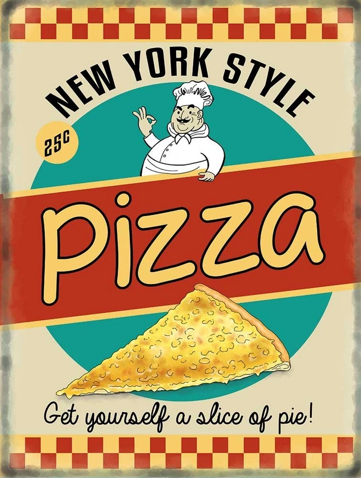 New York Style Pizza small steel sign 200mm x 150mm - Image 1 of 1