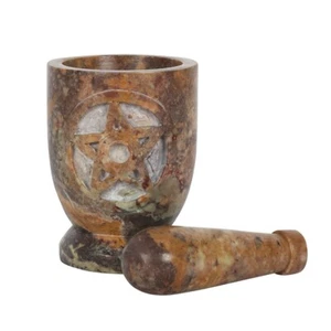 Something Different Stone Pentagram Pestle and Mortar 10cm - Picture 1 of 2
