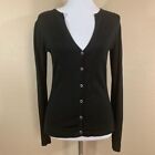 Simon Chang Sweater Womens Small Black Cardigan Button Down Solid Buttons 