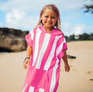 Kids Poncho with Hood Towling Super Absorbent Quick Dry Beach Swim Age 6 - 11 Yr - Picture 1 of 8