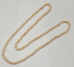 Collana di perle lunga collana di perle Akoya catena di perle infinita senza chiusura 90 cm - Foto 1 di 9