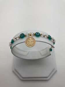 Pulsera De Ojoitos Turquesa Y San Benito Red String Hamsa Protection Bracelet - Picture 1 of 2