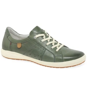 Josef Seibel Caren 01 Womens Mint Leather Lace Up Casual Shoe Trainers