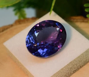 NEW Authentic Natural 15 CT Color Changing Alexandrite Oval Cut Loose Gemstone - Picture 1 of 10