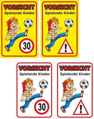 Schild Achtung Spielende Kinder 30x20, 40x30, 60x40cm Straßenschild wetterfest