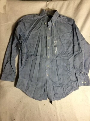 Lanesboro Mens Shirt Size Large L 34/35 16.5 Blue Plaid Long Sleeve Dress Shirt - Image 1 of 4