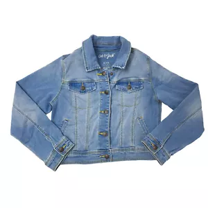Cat & Jack Girls Size M 7/8 Denim Jacket Pockets Light Wash - Picture 1 of 10