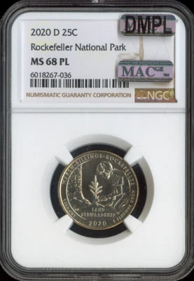 2020-D March-Billings Rockefeller Quarter NGC MS68 PL MAC Quality - Image 1 of 2