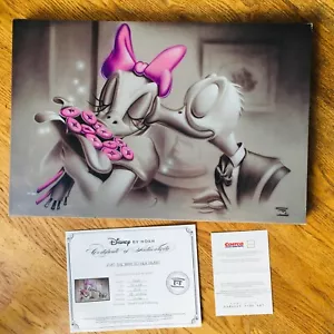 Disney Limited Ed Art by Noah Donald Duck The Way To Her Heart Giclee Canvas - Picture 1 of 16