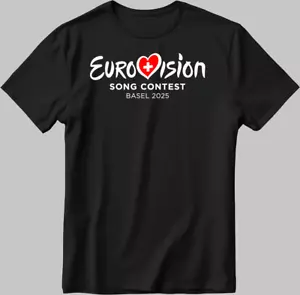 T-shirt Eurovision Song Contest BASEL 2025 bianco-nero uomo/donna C063 - Foto 1 di 6