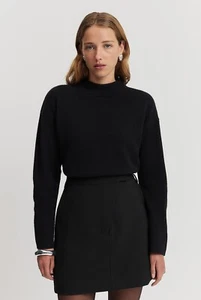 BNWT RRP$139 COUNTRY ROAD size S MERINO WOOL RIB DETAIL JUMPER in Black - Picture 1 of 4